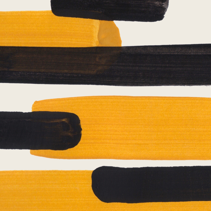 Mid Century Modern Abstract Painting Antique Yellow Black Bumble Bee Stripes Coffee Mug Gallery Image 2
