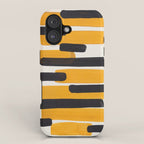 Mid Century Modern Abstract Painting Antique Yellow Black Bumble Bee Stripes iPhone Case Gallery Image 1