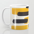 Mid Century Modern Abstract Painting Antique Yellow Black Bumble Bee Stripes Coffee Mug Gallery Image 3
