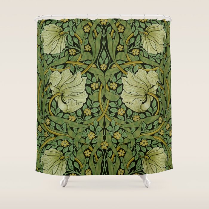 Pimpernel by William Morris Antique Vintage Victorian Jugendstil Art Nouveau Retro Pattern  Shower Curtain Gallery Image 1