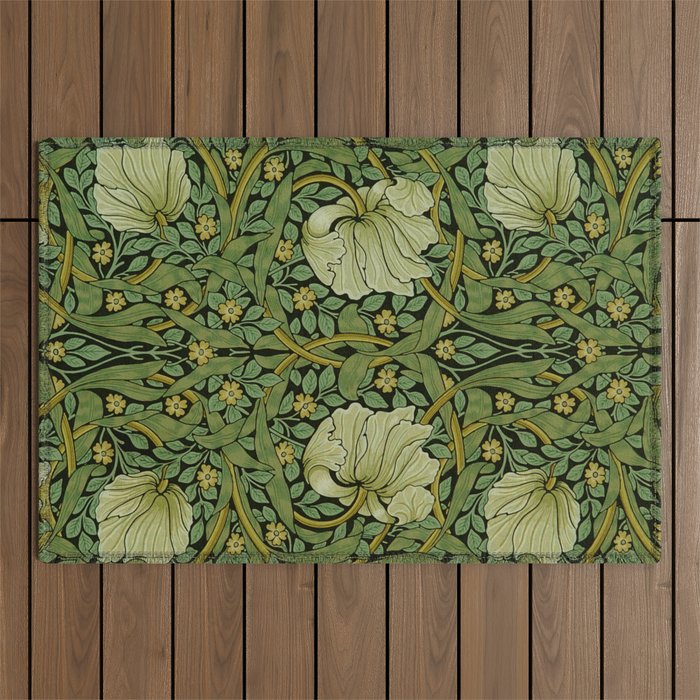 Pimpernel by William Morris Antique Vintage Victorian Jugendstil Art Nouveau Retro Pattern  Outdoor Rug Gallery Image 1