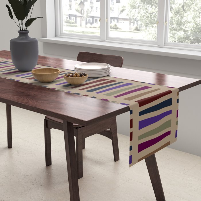 Geometric Fall Hues Table Runner Gallery Image 2