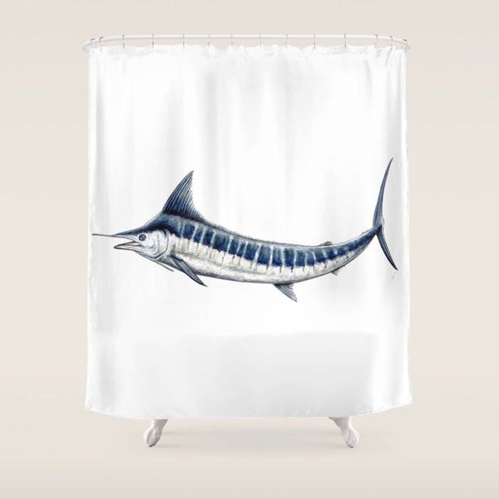 Blue Marlin (Makaira nigricans) Shower Curtain Gallery Image 1