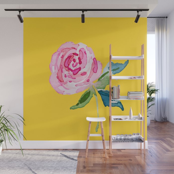 Watercolor Rose Wall Mural Gallery Image 1