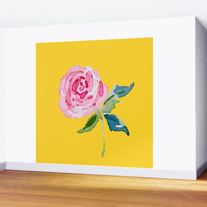 Watercolor Rose Wall Mural Gallery Image 2