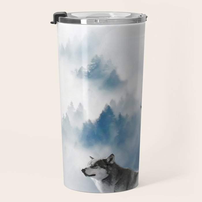 Winter Wolves, Wildlife Wolf Wild Dogs, Snow Full Moon Animals Photography Love Digital Art Travel Mug Gallery Image 3
