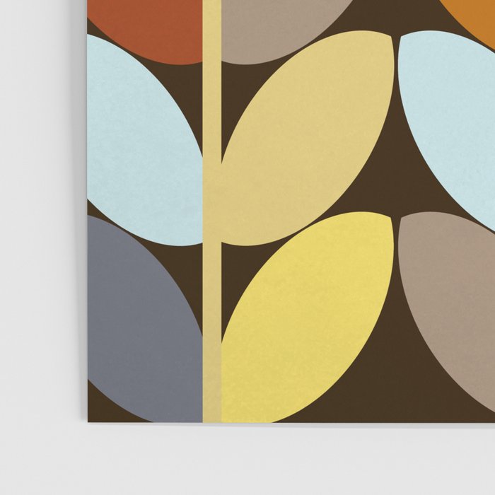 Retro 70s Color Palette Leaf Pattern Poster Gallery Image 3