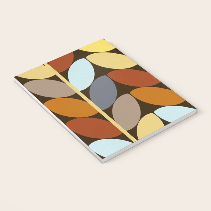 Retro 70s Color Palette Leaf Pattern Notebook Gallery Image 3