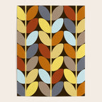Retro 70s Color Palette Leaf Pattern Poster Gallery Image 4