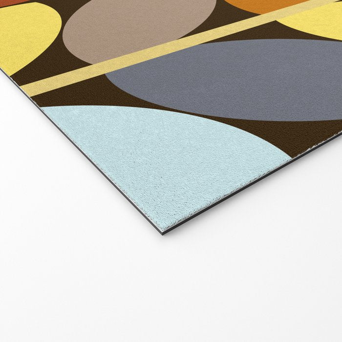 Retro 70s Color Palette Leaf Pattern Welcome Mat Gallery Image 2