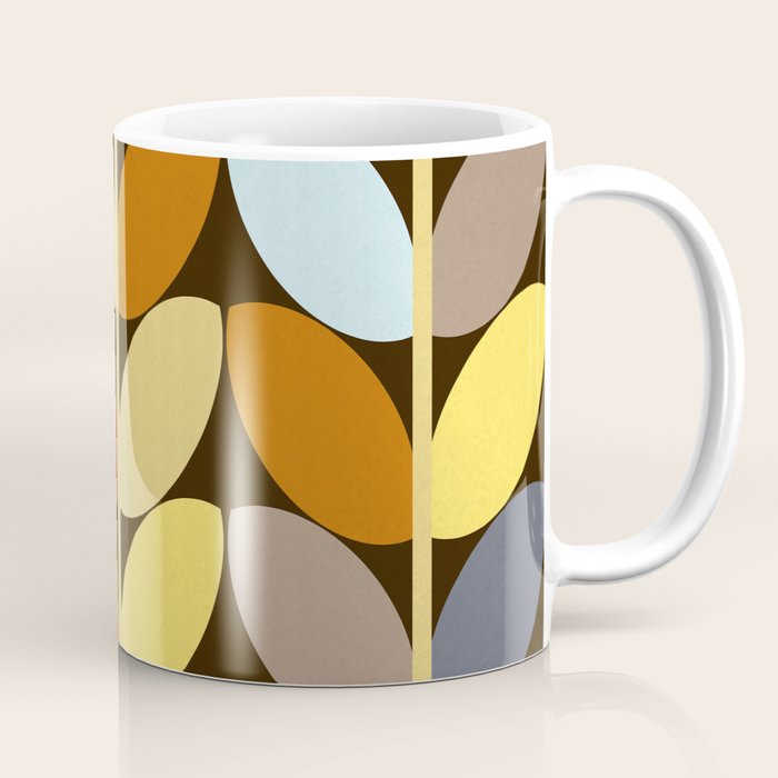 Retro 70s Color Palette Leaf Pattern Coffee Mug Gallery Image 1