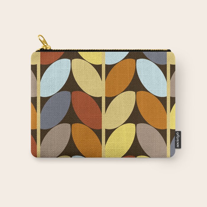 Retro 70s Color Palette Leaf Pattern Carry All Pouch Gallery Image 1