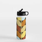 Retro 70s Color Palette Leaf Pattern Water Bottle Gallery Image 1