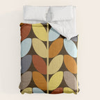 Retro 70s Color Palette Leaf Pattern Comforter Gallery Image 6
