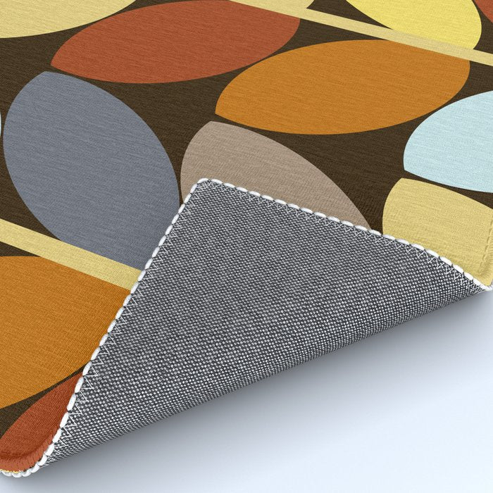Retro 70s Color Palette Leaf Pattern Rug Gallery Image 4