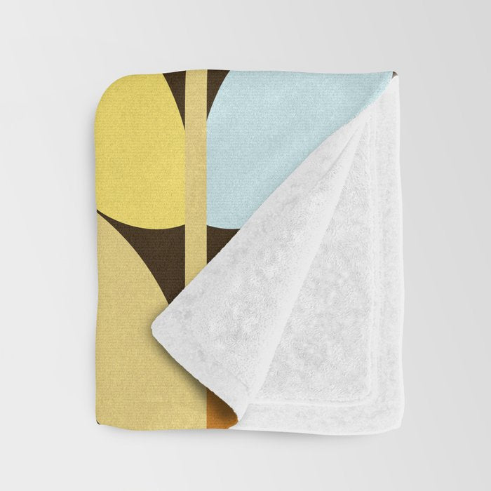 Retro 70s Color Palette Leaf Pattern Throw Blanket Gallery Image 3