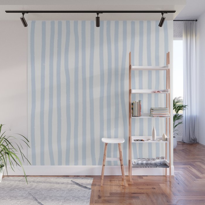 Light Blue Stripes Wall Mural Gallery Image 1