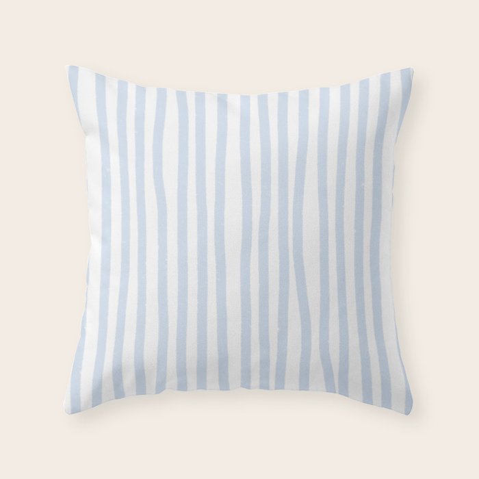 Light Blue Stripes Throw Pillow Gallery Image 1