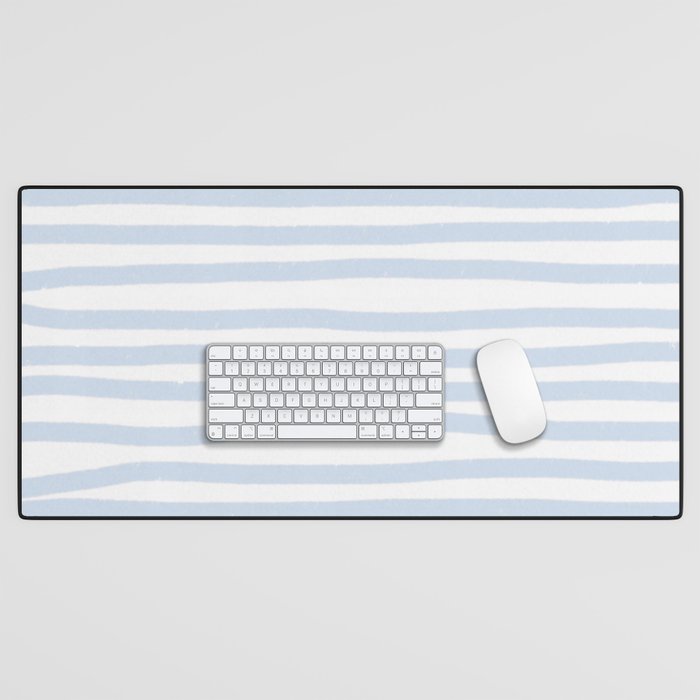 Light Blue Stripes Desk Mat Gallery Image 1