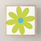 Springtime Flower Single in Lime Green and White Mini Art Print Gallery Image 1