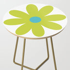 Springtime Flower Single in Lime Green and White Side Table Gallery Image 2