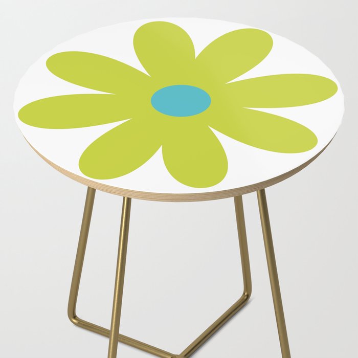 Springtime Flower Single in Lime Green and White Side Table Gallery Image 2