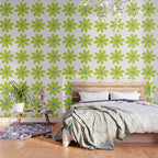 Springtime Flower Single in Lime Green and White Wallpaper Gallery Image 3