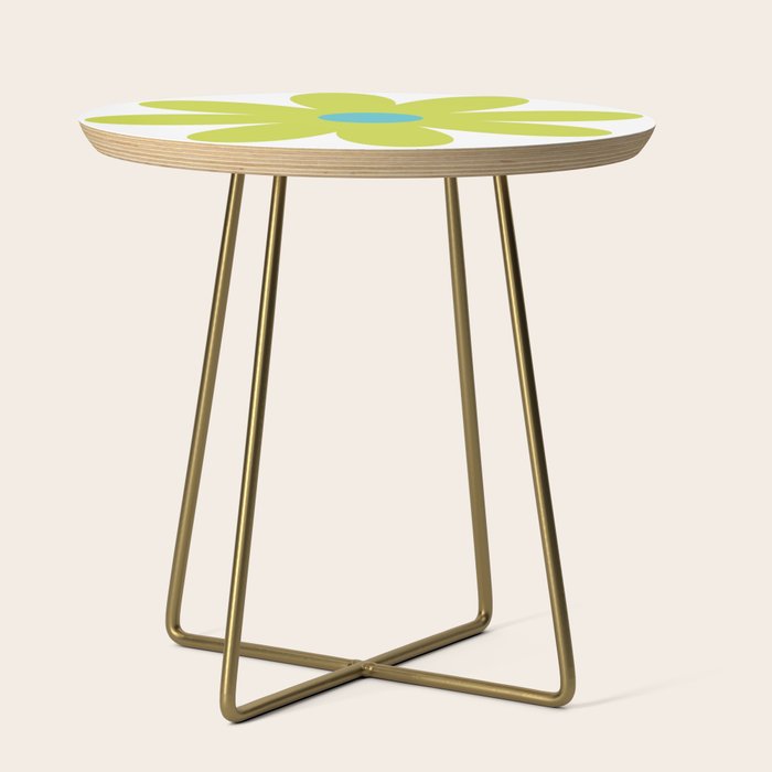 Springtime Flower Single in Lime Green and White Side Table Gallery Image 1