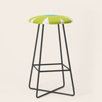 Springtime Flower Single in Lime Green and White Stool Gallery Image 1