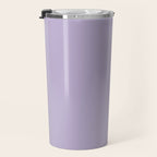 PASTEL LILAC Lavender Light Purple solid color Travel Mug Gallery Image 3