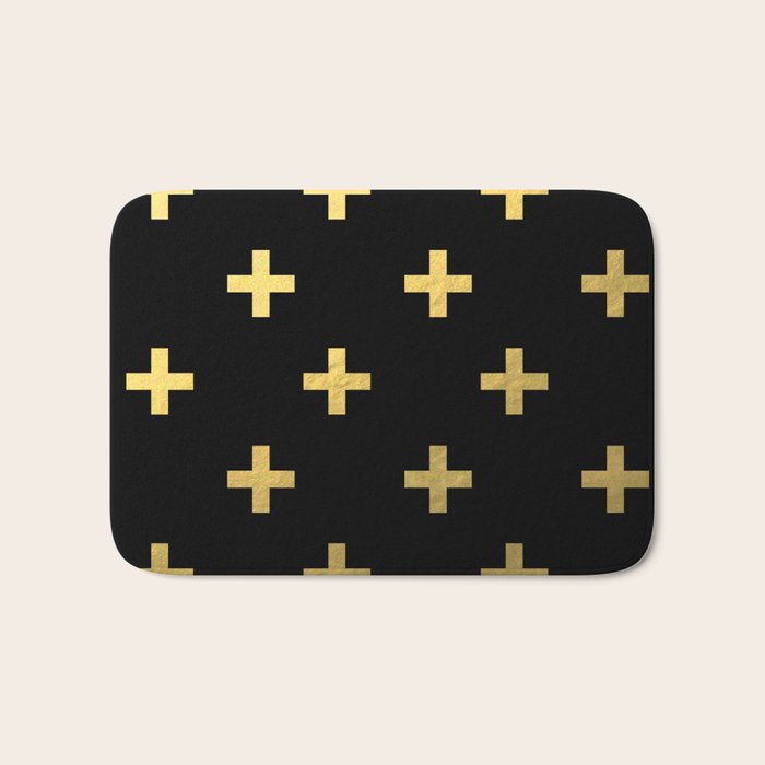 Crosses - gold Bath Mat Gallery Image 1