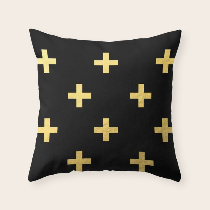 Crosses - gold Throw Pillow Gallery Image 6