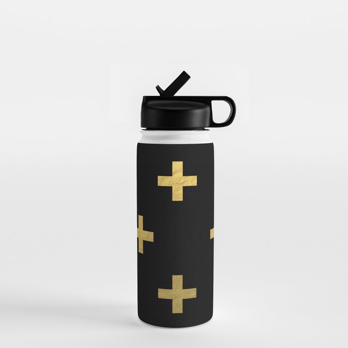 Crosses - gold Water Bottle Gallery Image 1