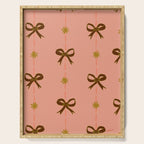 Cute Hair Bows & Stars in Peach & Brown Serving Tray Gallery Image 1