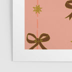 Cute Hair Bows & Stars in Peach & Brown Poster Gallery Image 3