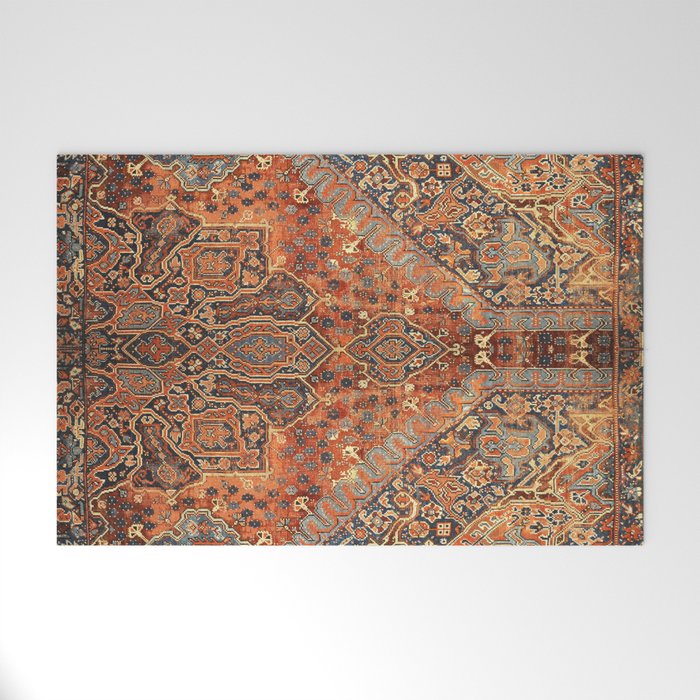 N198 - Vintage Heritage Traditional Golden Berber Moroccan Style Welcome Mat Gallery Image 1