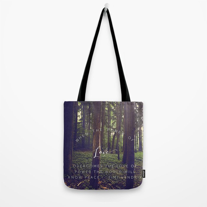 Peace and Love Tote Bag Gallery Image 2