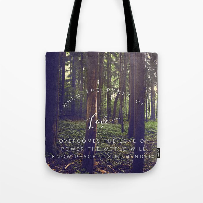 Peace and Love Tote Bag Gallery Image 1