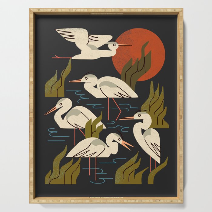 Five Heron Flock Serving Tray Gallery Image 1