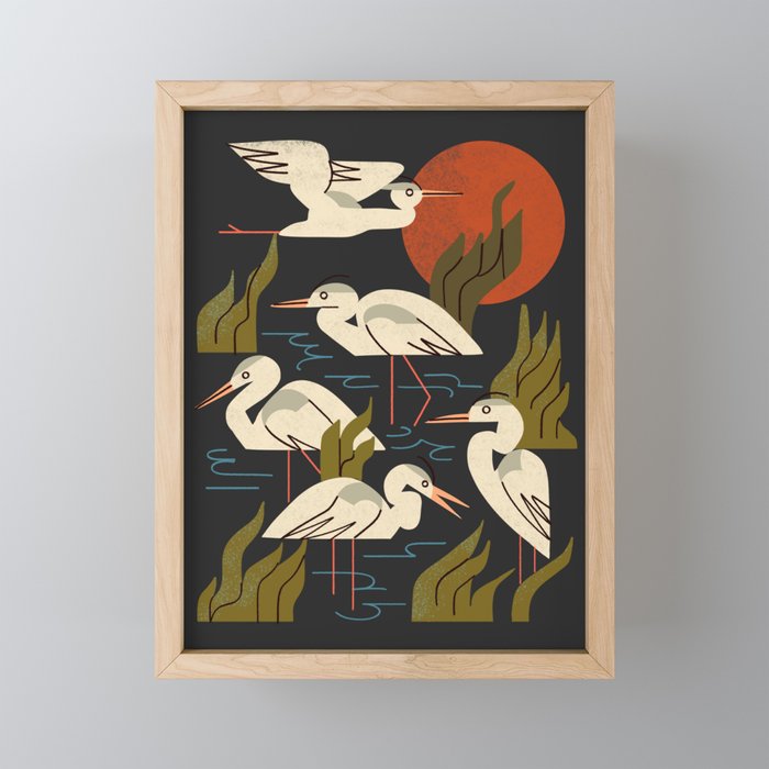 Five Heron Flock Mini Art Print Gallery Image 1