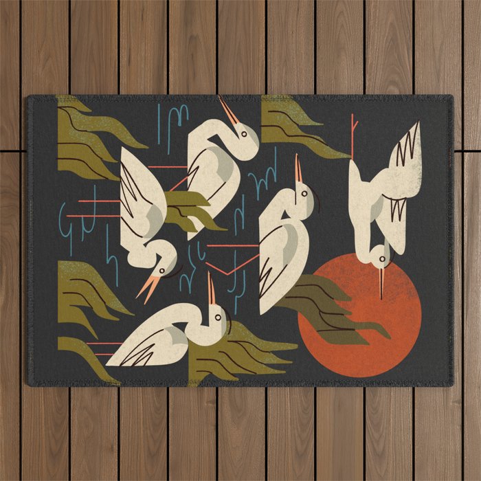 Five Heron Flock Outdoor Rug Gallery Image 1