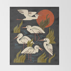 Five Heron Flock Throw Blanket Gallery Image 2