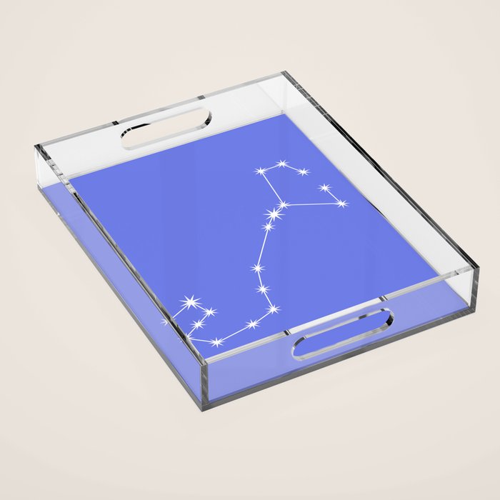 Scorpio Zodiac Star Constellation Line Art Periwinkle Purple Acrylic Tray Gallery Image 1