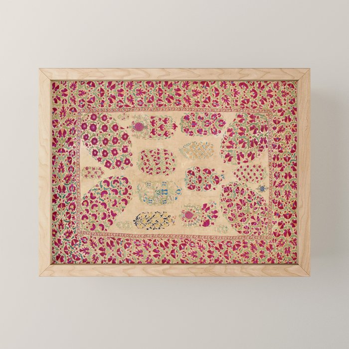 Bokhara Suzani Southwest Uzbekistan Floral Print Mini Art Print Gallery Image 1