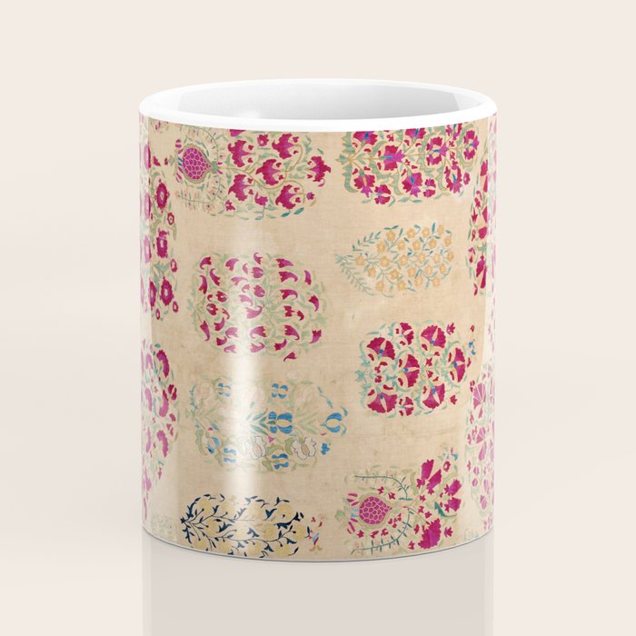 Bokhara Suzani Southwest Uzbekistan Floral Print Coffee Mug Gallery Image 4