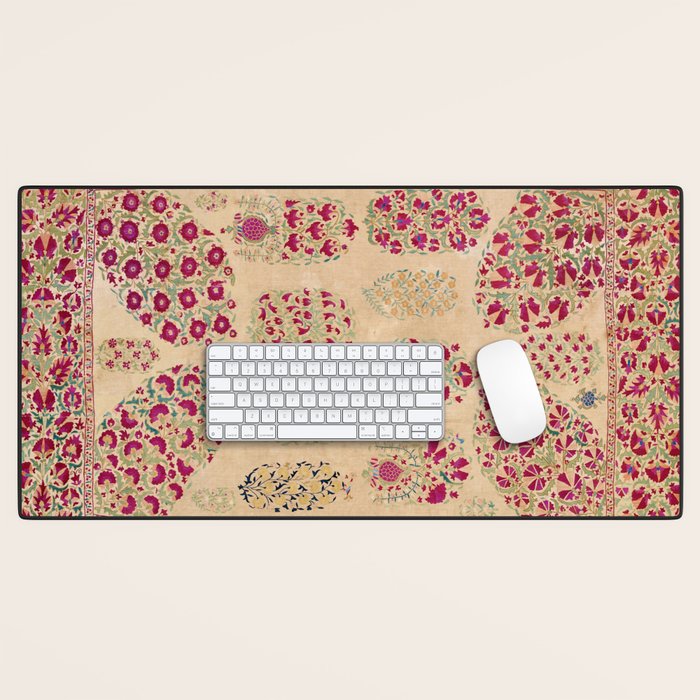 Bokhara Suzani Southwest Uzbekistan Floral Print Desk Mat Gallery Image 1