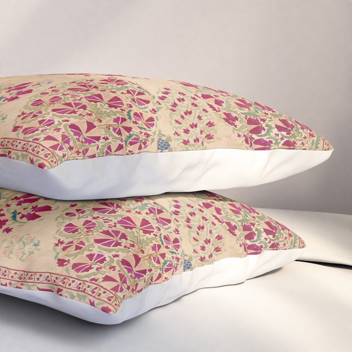 Bokhara Suzani Southwest Uzbekistan Floral Print Pillow Sham Gallery Image 3