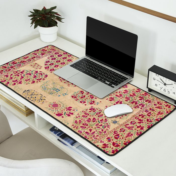 Bokhara Suzani Southwest Uzbekistan Floral Print Desk Mat Gallery Image 2