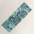 Floral Watercolor, Navy, Blue Teal, Abstract Watercolor Yoga Mat Gallery Image 1