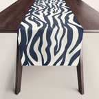 Zebra Stripes In Midnight Blue Table Runner Gallery Image 1